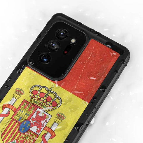 Spain Flag Distressed Galaxy Note20 Ultra 5G Waterproof Case